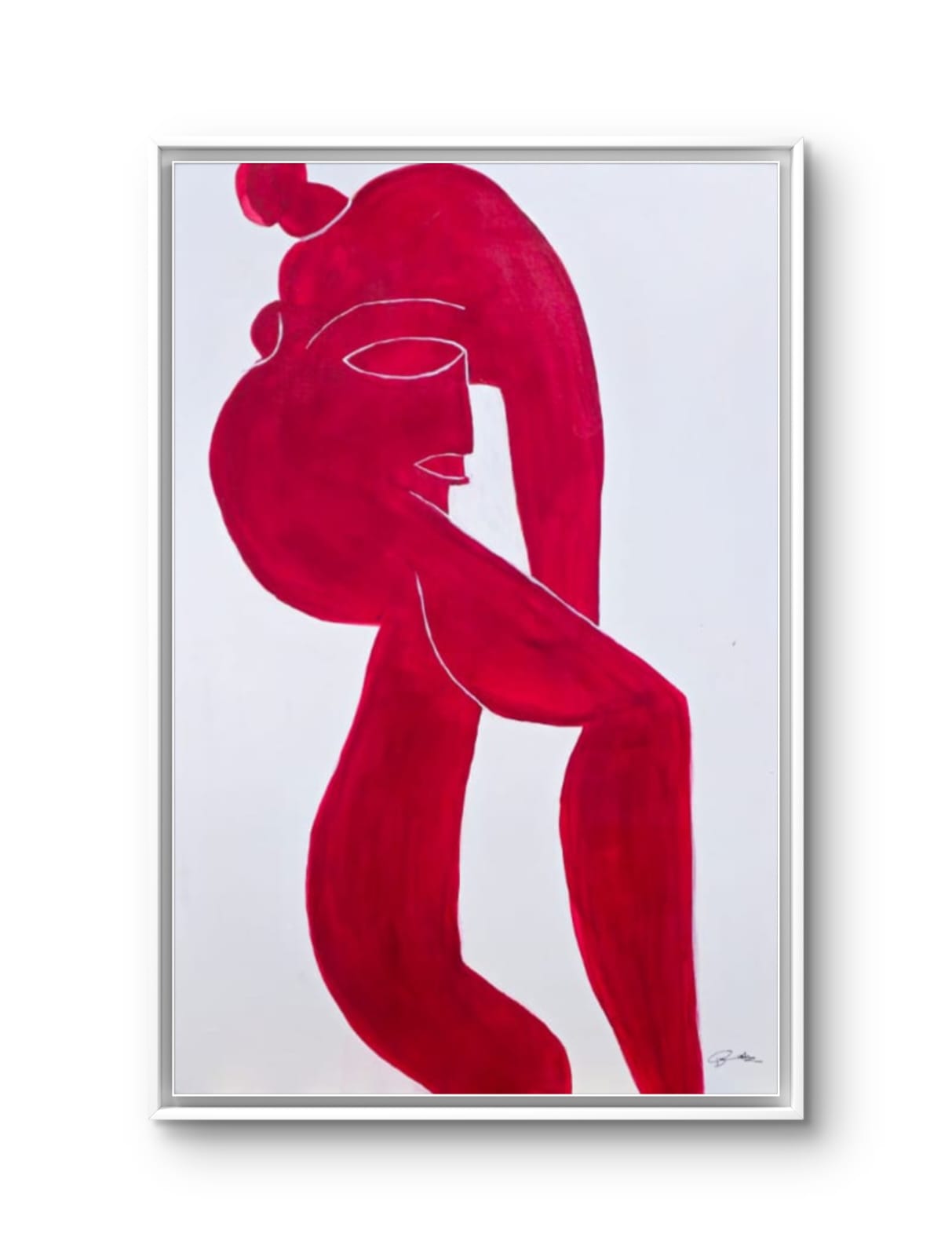 Crimson Whirl: A Dance of Red on White