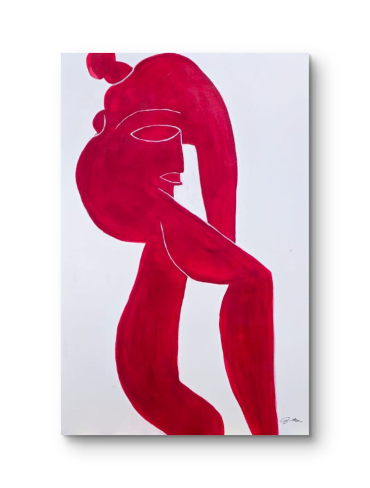 Crimson Whirl: A Dance of Red on White