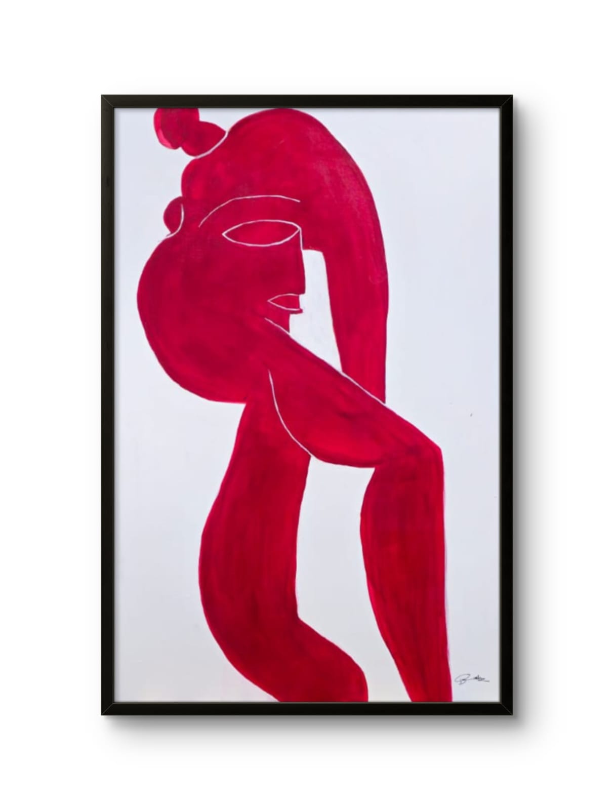 Crimson Whirl: A Dance of Red on White