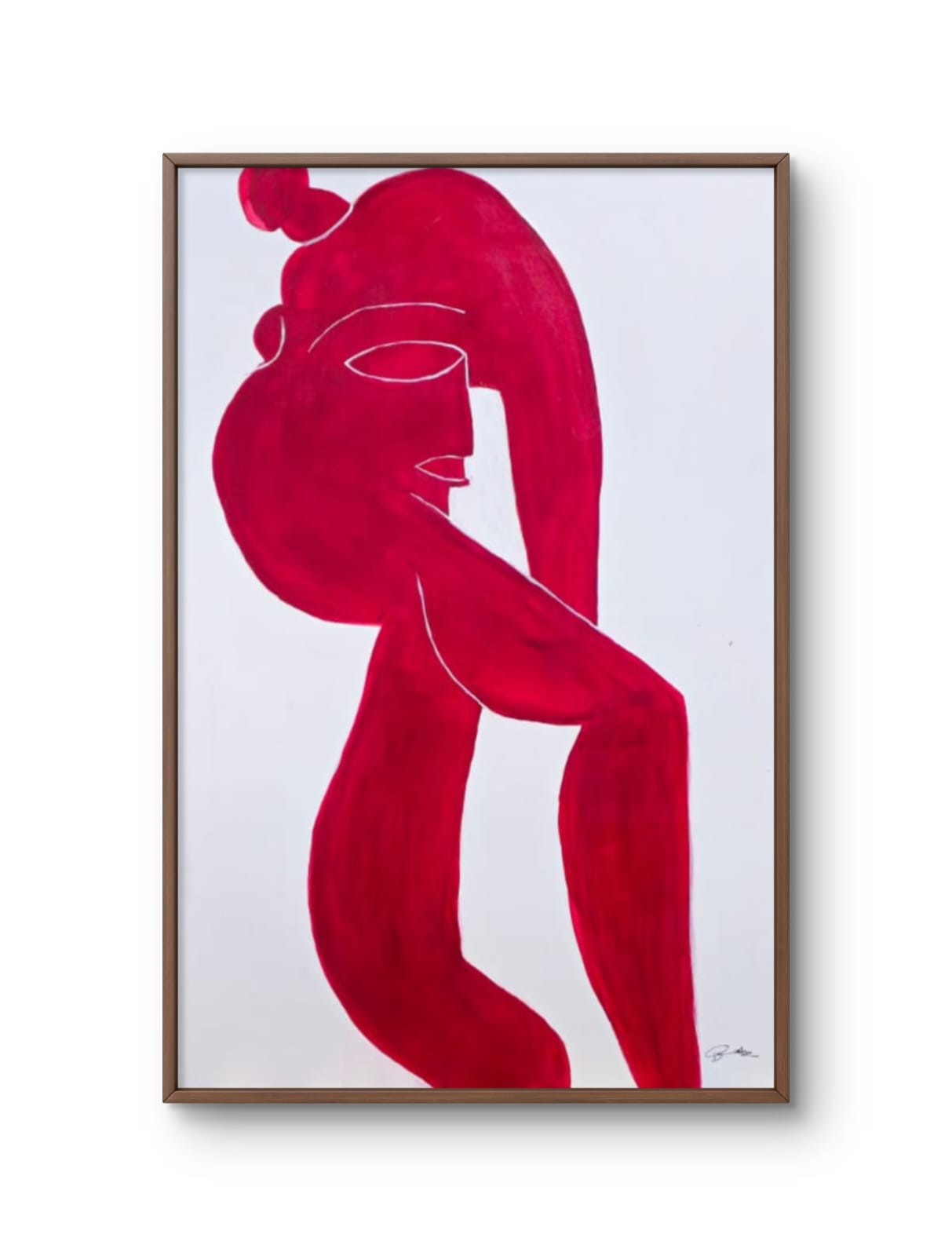 Crimson Whirl: A Dance of Red on White