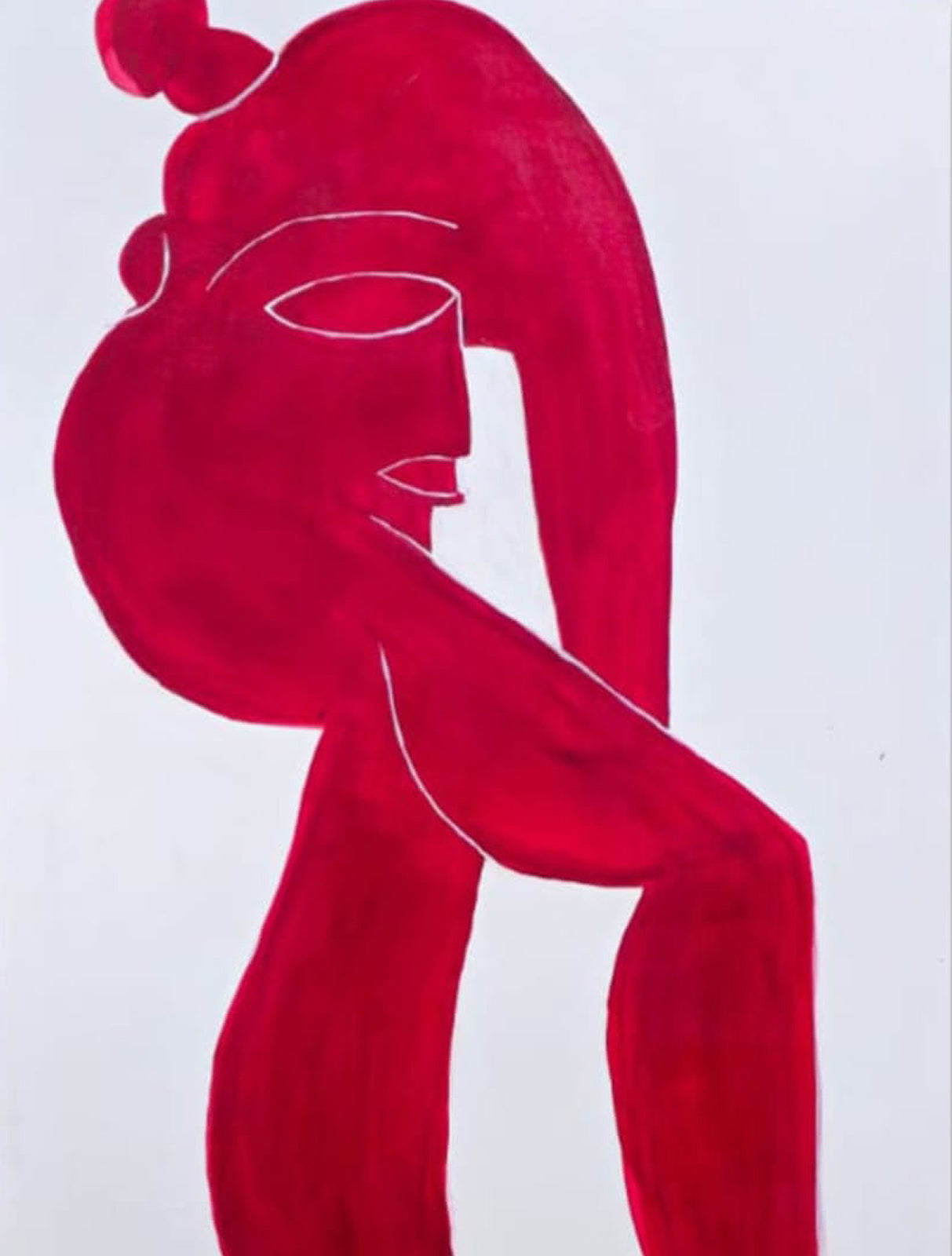 Crimson Whirl: A Dance of Red on White